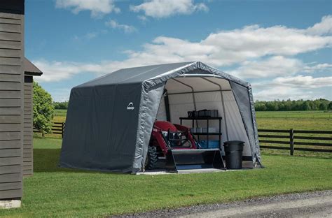 shelterlogic metal deck box|ShelterLogic 12' x 12' x 9.5' Extra Tall Shed.